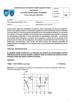 Primero de Bachillerato - Física - Colegio Monte Tabor