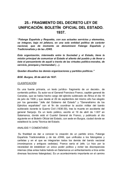 fragmento del decreto ley de unificación. boletín oficial del estado