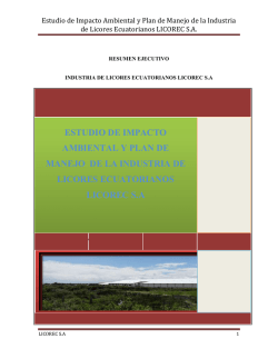 Estudio de Impacto Ambiental y Plan de Manejo de la