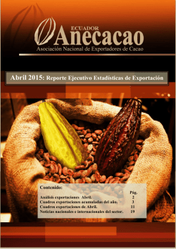 Abril 2015: Reporte Ejecutivo Estadísticas de Exportación
