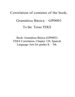 Correlation of contents of the book, Gramática