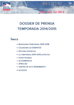 Dossier de Prensa Temporada 2015-2016