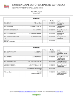 Calendario | Alevin "A" grupo I | ALEVÍN "A" TEMPORADA 2015