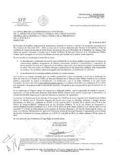 Oficio Circular No. SP/100/210/2015.