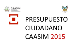 PRESUPUESTO CIUDADANO CAASIM 2015