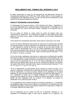 Reglamento Torneo del Interior A
