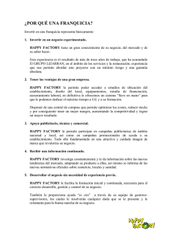 POR QUÉ UNA FRANQUICIA - Amaltea Franchising al servicio del