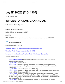 Ley Nº 20628 (T.O. 1997) IMPUESTO A LAS GANANCIAS