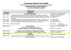 Jueves 23 - Asociación Argentina de Ginecología Oncológica