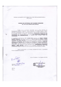 CARGO DE ENTREGA DE PLANOS VISADOS 2015