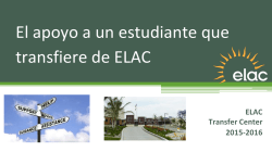 El apoyo a un estudiante que transfiere de ELAC