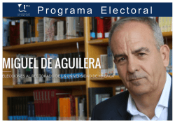 Programa Electoral - Miguel de Aguilera