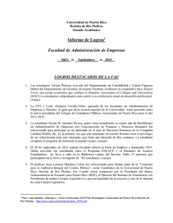 Informe de Logros FAE Septiembre 2015