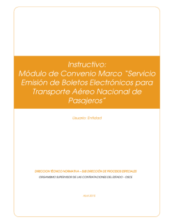 Instructivo: Módulo de Convenio Marco “Servicio Emisión de Boletos