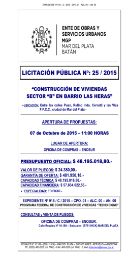 Publica 25-15 Pliego - Municipalidad de General Pueyrredón
