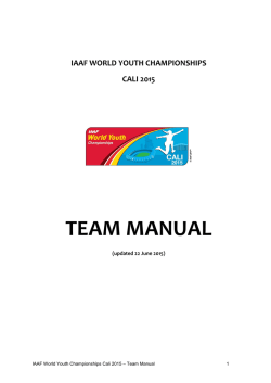 iaaf world youth championships cali 2015 team manual