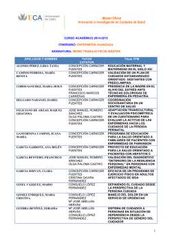 RELACIÓN DE ESTUDIANTES-TUTOR-TFM