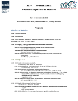 Programa Reunión SAB 2015 - Sociedad Argentina de Biofisica