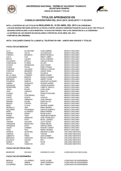 TITULOS APROBADOS EN