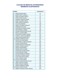 colegio de médicos veterinarios miembros suspendidos