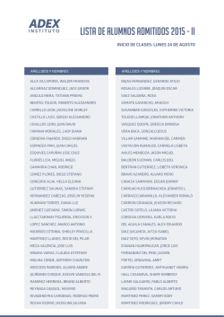 Lista de alumnos admitidos 2015 II