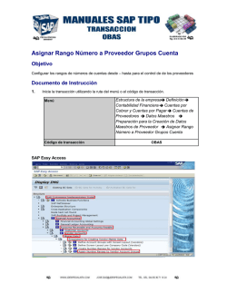 Asignar Rango N&uacute;mero a Proveedor Grupos Cuenta