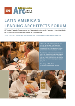 LATIN AMERICA`S LEADING ARCHITECTS FORUM