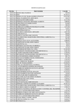reporte de gastos