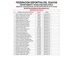 deportes oficiales - Federación Deportiva del Guayas