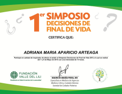 Certificados 1er Simposio Decisiones de Final de Vida 2015