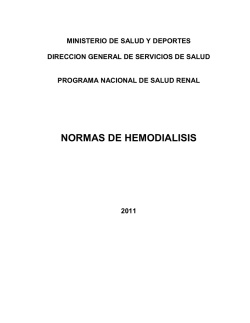 NORMAS DE HEMODIALISIS - Programa Nacional de Salud Renal