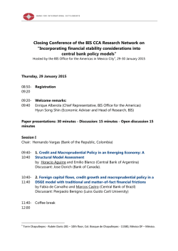 Closing Conference of the BIS CCA Research Network on