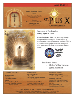 April 19, 2015 - St. Pius X Catholic Church