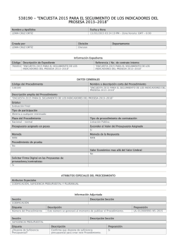 IA-012000991-N14-2015 Encuesta 2015 para el seguimiento de los