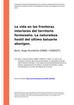 La vida en las fronteras interiores del territorio