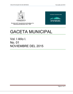 Gaceta Municipal 01 (Noviembre 2015)