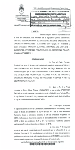 "2015 ` Año del Bicentenario del Congreso de los Pueblos Libres“