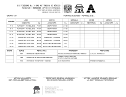 GRUPO: 1301 HORARIO DE CLASES - PERIODO 2016