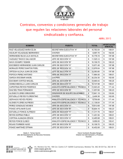 Contratos, convenios y condiciones generales de trabajo