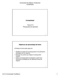 Contabilidad Objetivos de aprendizaje del tema