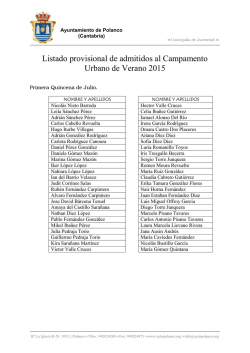Lista provisional de admitidos