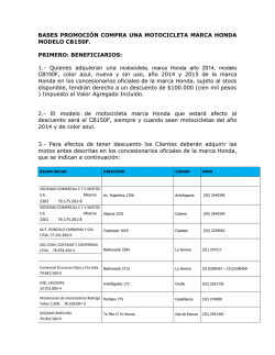BASES PROMOCIÓN COMPRA UNA MOTOCICLETA
