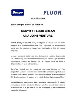 N.P_ Sacyr y Fluor crean una joint venture