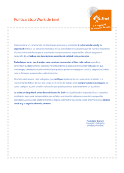 Pol&iacute;tica Stop Work de Enel - Global Procurement Portal