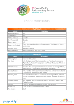 LIST OF PARTICIPANTS