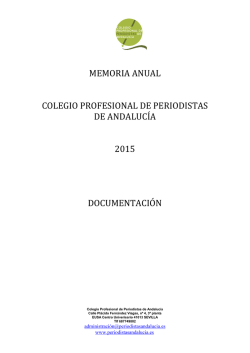 Memoria de actividades  - Colegio Profesional de Periodistas