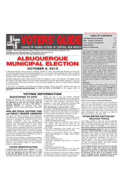 the Voters` Guide - League of Women Voters of Central