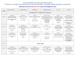 XVII CONGRESO NACIONAL DE PSICOLOGIA