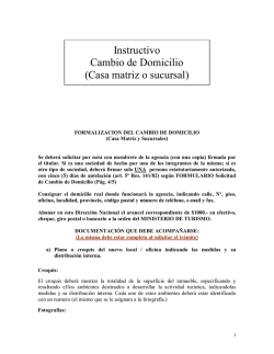 Casa matriz o sucursal - Secretaría de Turismo de la Nación