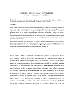 el cuerpo hecho danza y su proyección
